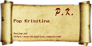 Pop Krisztina névjegykártya